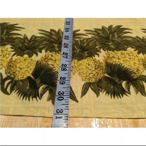 Joe Marlin short sleeve pineapple Hawaiian yellow green men shirt sz XL - Picture 8 of 8